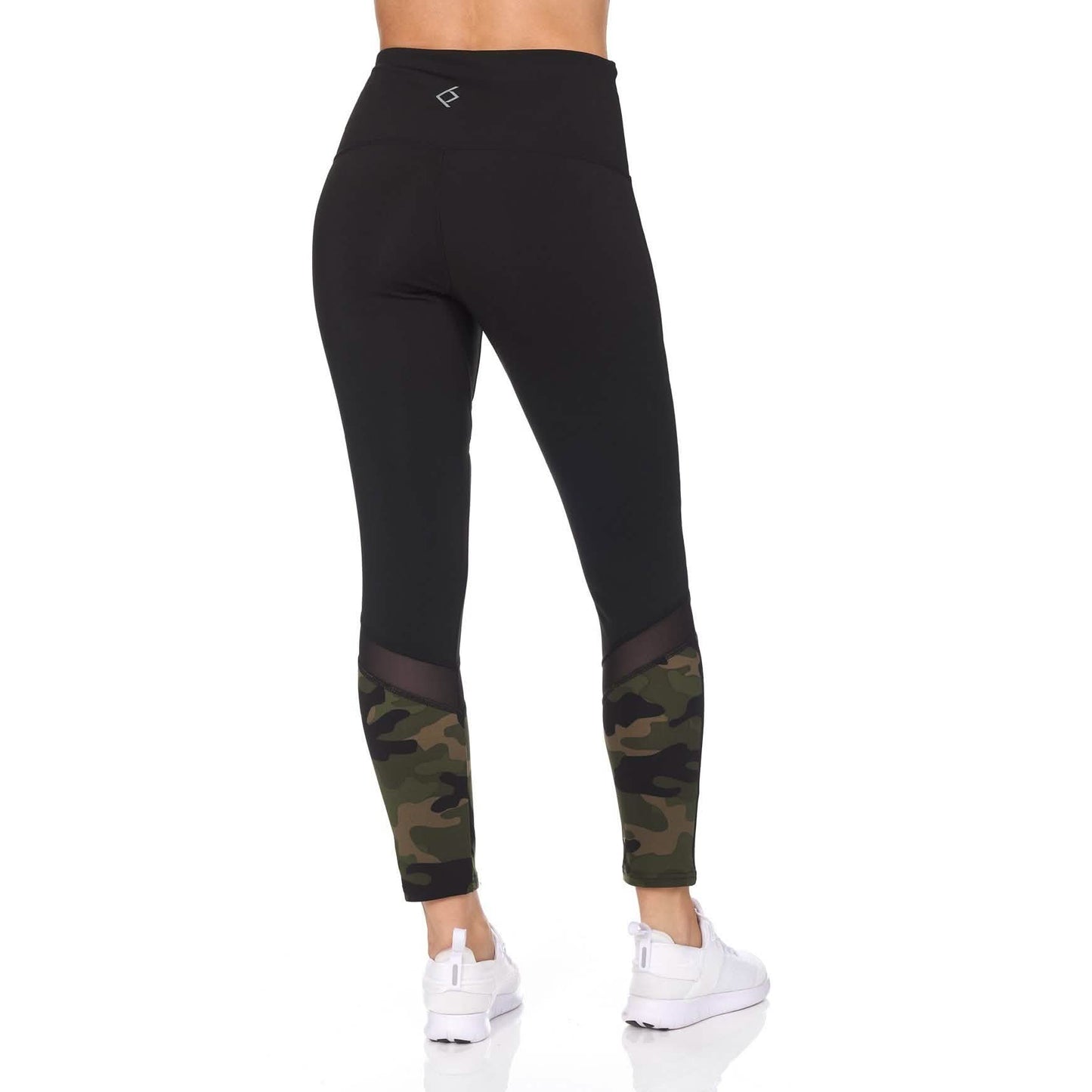 Women's Camo 7/8 High Waist Legging With Sheer Mesh