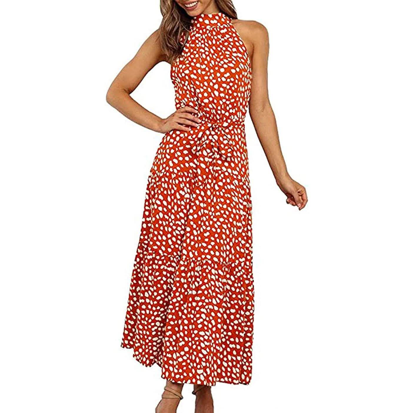 Women’s Casual Halter Neck Sleeveless Long Maxi Dress  - Assorted Styles