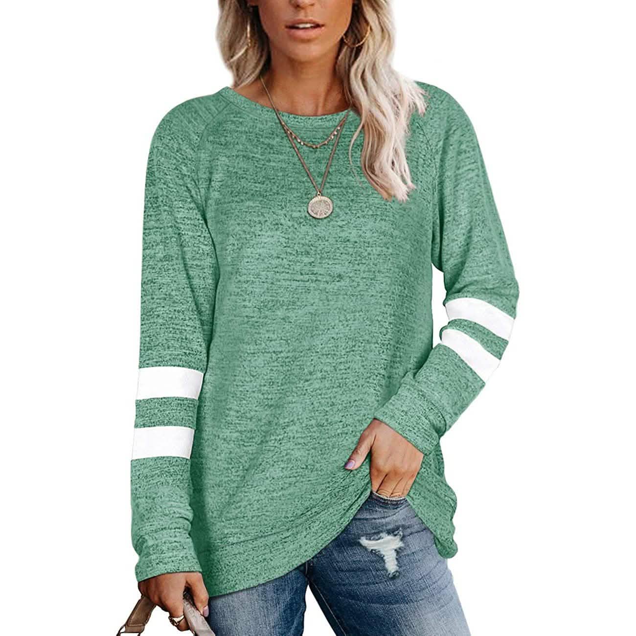 Women's Crewneck Sweatshirts Long Sleeve Sweaters Tunic Tops