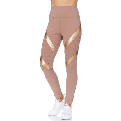 Women's High Waist Active Full Length Leggings With Lazer Cut Mesh