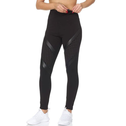 Women's High Waist Active Full Length Leggings With Lazer Cut Mesh