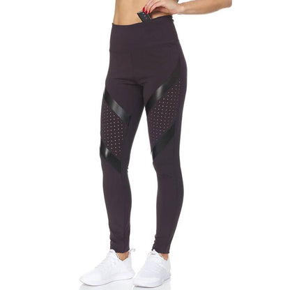 Women's High Waist Active Full Length Leggings With Lazer Cut Mesh