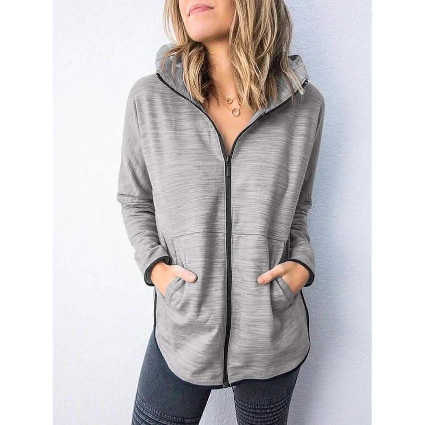 Women's Hoodie Zip Up Hoodie Sweatshirt Plain Zipper Front