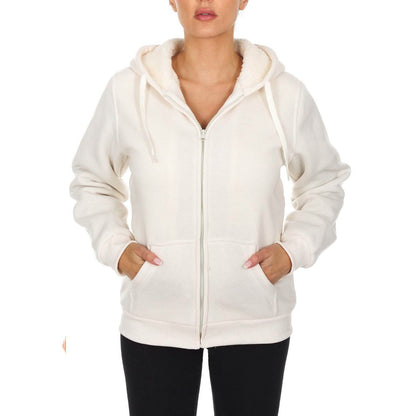 Women's Inner and Outer Sherpa Hoodie Sweatshirt Jacket
