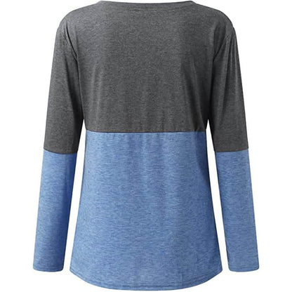 Women's Long Sleeve V Neck Loose Basic Shirt