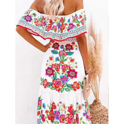 Women's Off Shoulder Print Dress
