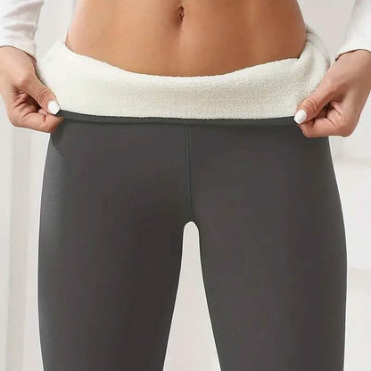 Women's Plush Lined Sherpa Leggings High-Stretch Yoga Pants