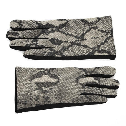 Women's Snakeskin Print Winter Touch Screen Gloves