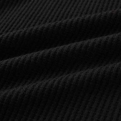 Women's V Neck Waffle Knit Henley Tops
