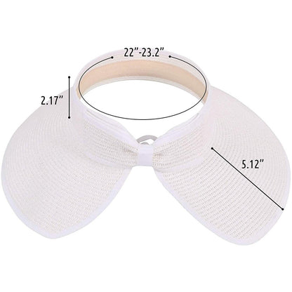Women's Wide Brim Roll-up Straw Sun Hat Sun Visor