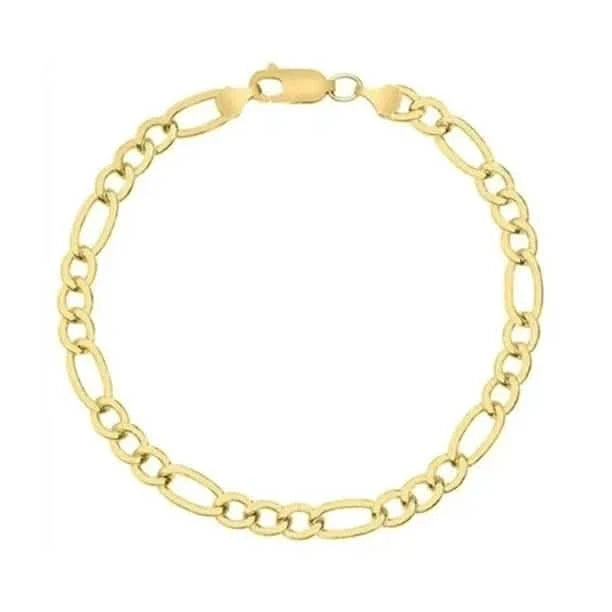 Yellow Gold Cuban, Mariner, Figaro, or Rope Bracelet Gold Filled High Polish Finish