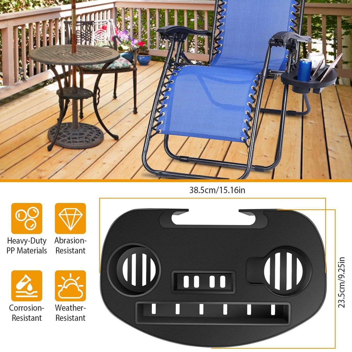 Zero Gravity Chair Cup Holder Clip On Side Tray